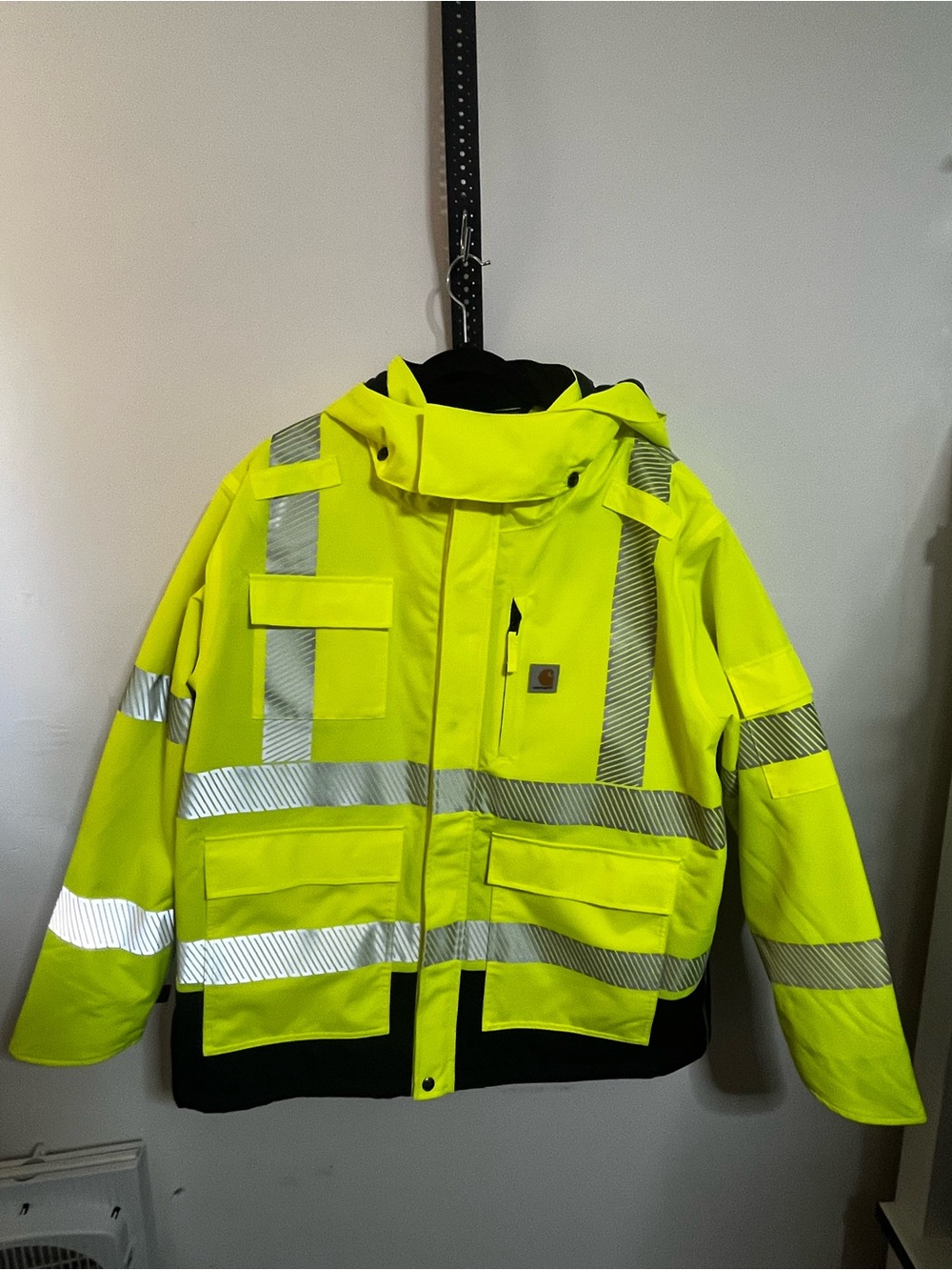Carhartt Waterproof Loose Fit Hi Viz Winter Hooded Jacket Sz XL - Picture 2 of 13